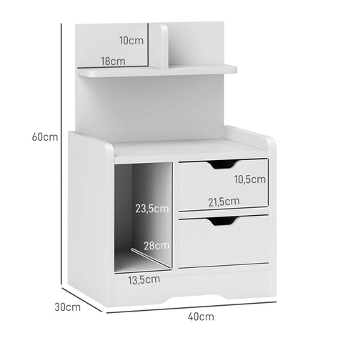 Rootz Bedside Table - Nightstand - Storage Organizer - Elegant Design - 40cm x 30cm x 60cm