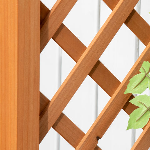 Rootz Planter on Legs with Grids & Arch - Garden Planter - Wooden Plant Stand - Rustic Charm - 83 x 36 x 152 cm