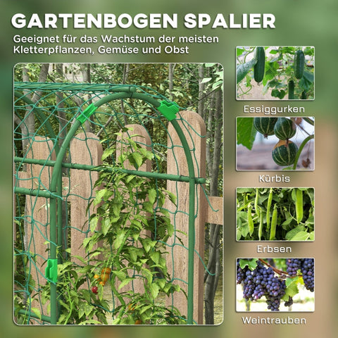 Rootz Large Arch Bird Net - Climbing Arch - Garden Trellis - Easy Assembly - Durable Steel - 43cm x 182cm x 183cm