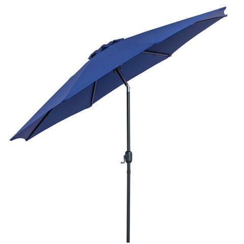 Rootz Garden Screen Straight Parasol - Sunshade - UV Resistant - Optimal Sun Protection - Ø 3m x 245cm, Blue