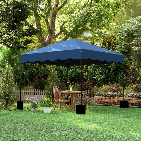 Rootz 3x3m Pop-Up Pavilion - Garden Tent - Height Adjustable - UPF50+ UV Protection - 297x297x287cm - 6-9 People - Blue - Roller Bag Included
