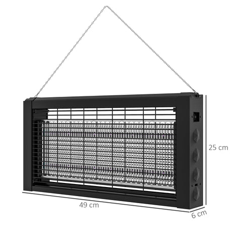 Rootz Insect Killer LED Lamp - Mosquito & Fly Catcher - Bug Zapper - 60㎡ Coverage - 49L x 6W x 25H cm - Chemical-Free Solution