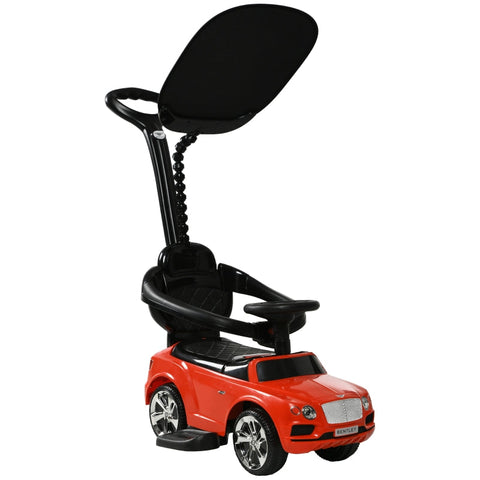 Rootz Bentley Bentayga Licensed 3-in-1 Ride-On Car - Push Car - Toddler Car - Removable Canopy - Anti-Slip Seat - Quiet Wheels - Red+Black - 90L x 49W x 95H cm