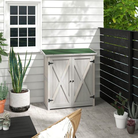 Rootz Garden Cabinet - Tool Shed - Weatherproof Storage - Fir Wood - Asphalt Roof - 110cm x 55cm x 117cm