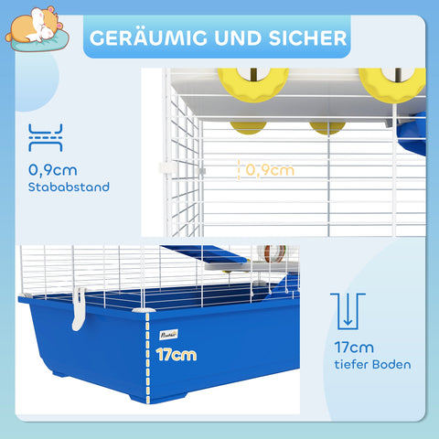 Rootz 4 Level Hamster Cage - Small Animal Habitat - Pet Enclosure - Entertaining Tube System - 78cm x 45cm x 73cm