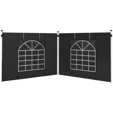 Rootz 2 Piece Side Walls for Gazebo - Side Tarpaulins - Replacement Walls - Oxford Fabric - Easy Access - 295cm x 195cm