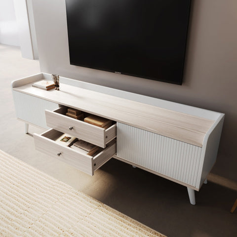 Rootz Elegant TV Cabinet - Media Storage Unit - Entertainment Console - Durable Design - 160cm x 40cm x 58cm