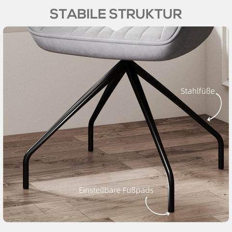 Rootz Swivel Arm Chair - Modern Accent Chair - Living Room Office Chair - 360° Rotation - 61cm x 62cm x 81cm