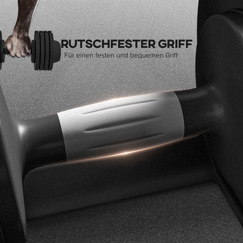 Rootz Adjustable Single Dumbbell - Free Weights - Strength Trainer - Non-Slip Handle - 7/13/18/24kg Black - Space-Saving - 37x18x18cm