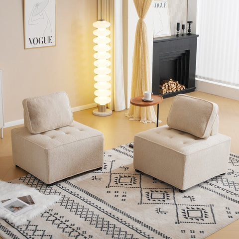 Rootz Modular Living Room Sofa - Sectional Couch - Customizable Seating - Teddy Velvet Comfort - 76cm x 73cm x 76cm