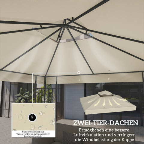Rootz Gazebo Replacement Roof - Canopy Tarpaulin - Pavilion Cover - UPF30+ Sun Shade - 300cm x 300cm -m White