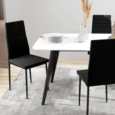 Rootz 4 Set Dining Chairs - Armless Chairs - Upholstered Seat - Lumbar Support - 41cm x 50cm x 97cm