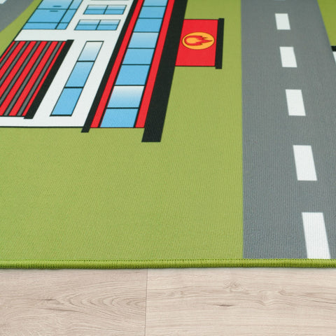 Kids Play Rug – City Streets Design – Soft & Durable – Easy Clean Playmat