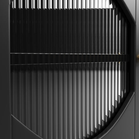 Rootz Kitchen Cabinet Sideboard - Glass Door Console - Modern Storage Unit - Spacious Design - 100 x 40 x 90.5 cm