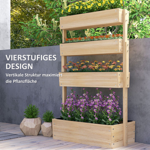Rootz Hochbet Wood Plant Bed - Elevated Planter - Garden Furniture - Promotes Root Health - 88.5cm x 45cm x 140cm
