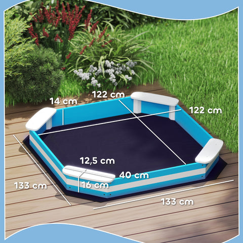 Rootz Sandpit for Children - Kids Sandbox - Play Sand Box - Promotes Social Skills - 133cm x 133cm x 16cm