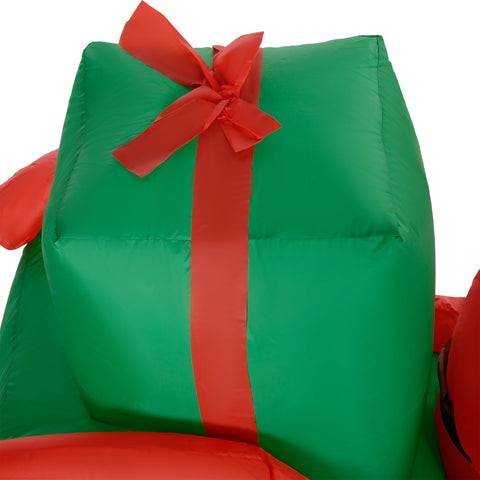 Rootz Inflatable Santa Claus & Reindeer - Festive Holiday Decor - LED Lighted Décor - 210 x 80 x 140 cm - Weather-Resistant, Sparkling Magic