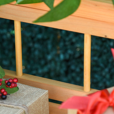 Rootz 4 Level Wood Flower Stand - Plant Shelf - Wooden Plant Ladder - Versatile Indoor/Outdoor Use - 90cm x 84cm x 106cm