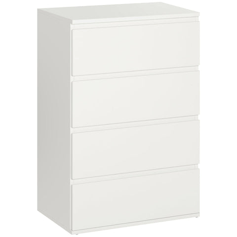 Rootz Dresser - Chest Of Drawers - Sideboard - Drawer Chest - High Gloss - 4 Drawers - White - 55 Cm X 33 Cm X 80 Cm