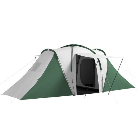 Rootz Family Camping Tent - Waterproof Shelter - Easy Setup Tent - Spacious Design - 5.55m x 2.25m x 1.9m