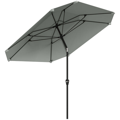 Rootz Garden Umbrella - Terrace Screen - Outdoor Parasol - UV Protection - 2.33m x 2.33m x 2.4m, Polyester, Aluminum, Fiberglass, Grey