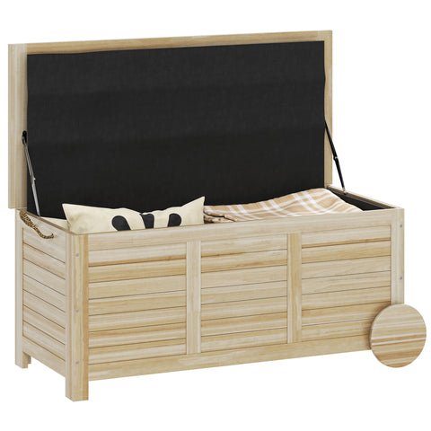 Rootz 185L Outdoor Storage Box - Weather-Resistant Organizer - Wooden Chest - Seating Option - 110 x 50 x 50 cm