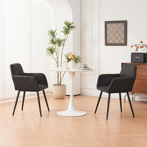 Rootz 2 Piece Set Makeup Chair - Vanity Seat - Beauty Stool - Ergonomic Comfort - Faux Leather - 58cm x 56cm x 80cm