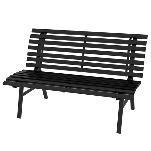 Rootz Garden Bench - Park Bench - Outdoor Seating - Weather-Resistant Aluminum - 123 x 67 x 79 cm - Black