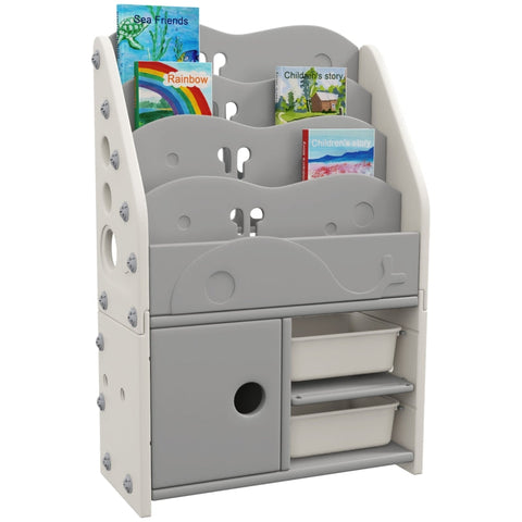 Rootz Kids Room Shelf Storage Rack - Bookcase - Cupboard - Children Organizational Skills - HDPE - 67cm x 29cm x 98cm