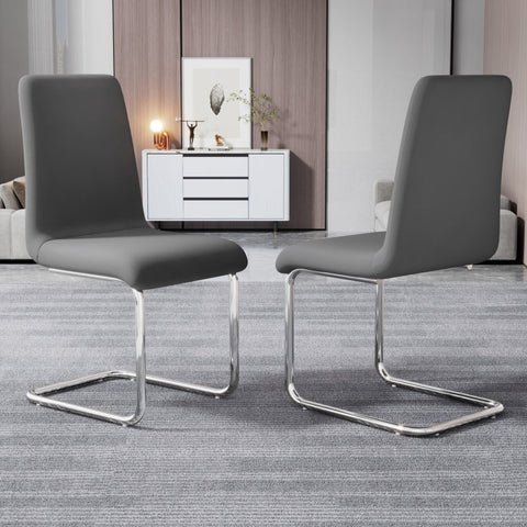 Rootz Cantilever Dining Chairs - Velvet Sitting Chairs - Ergonomic Seating - Optimal Back Support - 47cm x 48.5cm x 93cm