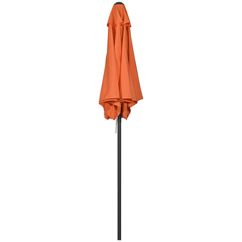Rootz Parasol Ø196 cm - Hexagonal Balcony Screen - Sunshade - Aluminum Frame - Easy Open - Perfect for Garden & Beach Use - Orange