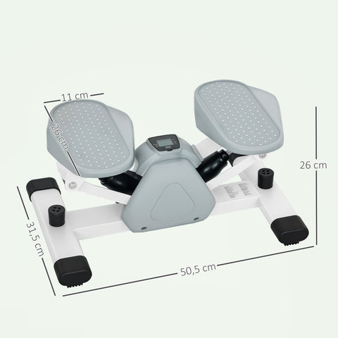 Rootz Mini-Stepper - Step Machine - Workout Equipment - Boosts Flexibility - Grey, White - 50.5cm x 31.5cm x 26cm