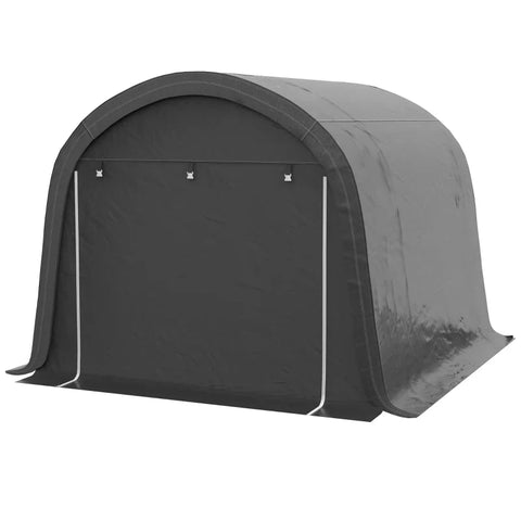 Rootz Garden Storage Tent - Sturdy Steel Frame - Cover Tensioning System - Party Tents - Large Doors - Galvanized Steel-PE - Gray - 300W x 300D x 235H cm