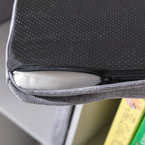 Rootz 2-in-1 White & Grey Children's Shelf - Bench - Storage Unit - Easy Organization - 103cm x 30cm x 62cm