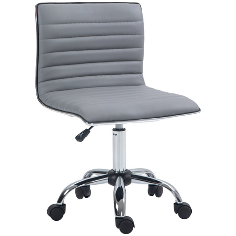 Rootz Height-adjustable Salon Chair - Swivel Chair - Office Chair - Maximum Comfort - 48 x 52 x 78-90 cm - Grey - Faux Leather