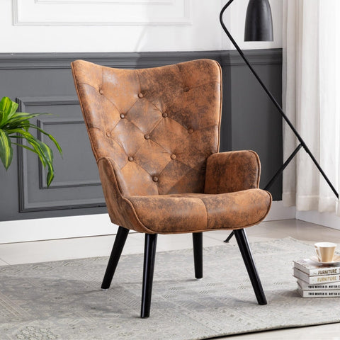 Rootz Armchair - Velvet Accent Chair - Trendy Lounge Chair - Comfortable Microsuede - 96cm x 69cm x 70cm