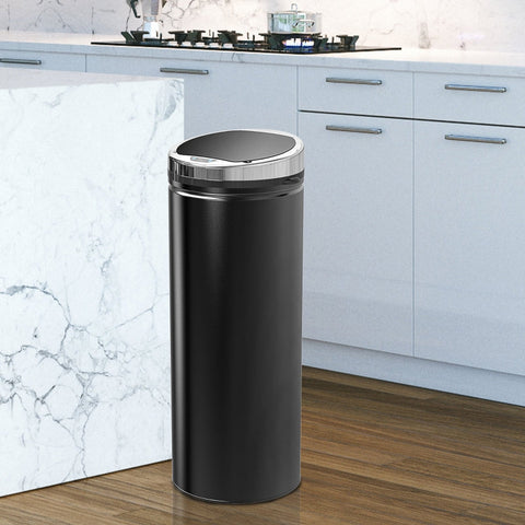 Rootz Motion Sensor Waste Bin - Touchless Trash Can - Automatic Garbage Bin - Hygienic - Durable - Elegant - 30.5cm x 30.5cm x 81.5cm - Stainless Steel
