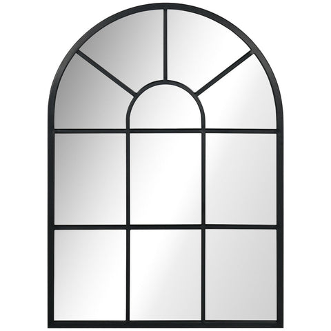 Rootz Decorative Wall Mirror - Arched Window Frame - Elegant Mirror - Easy Wall Mounting - Durable Metal Frame - 70cm x 50cm