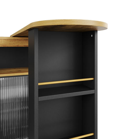 Rootz Extendable Bar Table - Movable Bar Table - Telescopic Bar Table - LED Lights - Modern Design - 138-204 x 39 x 105 cm