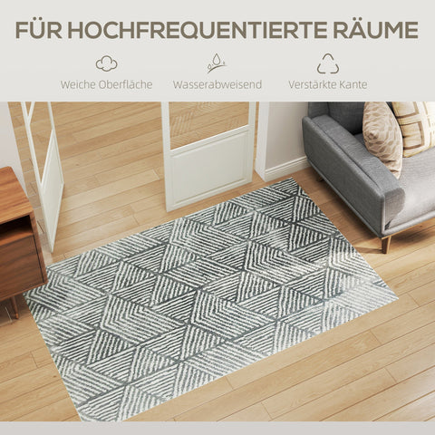 Rootz Grey Carpet - Living Room Rug - Washable Lane Carpet - Allergy-Friendly - 150 x 80 cm - Modern Style