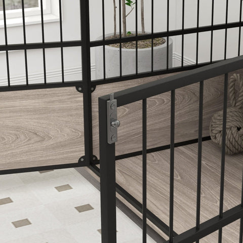 Rootz Bello Dog Crate - Wooden Dog Kennel - Pet Crate - Walnut Wood - 100cm x 60cm x 68cm