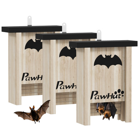 Rootz 3-Set Bat Box - Bat House - Bat Habitat - Waterproof Coating - 18cm x 6cm x 22.5cm
