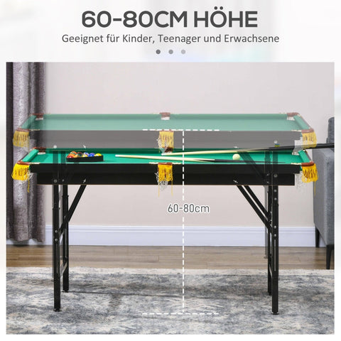 Rootz 2-in-1 Pool Table and Table Tennis Table - Billiards Table - Ping Pong Table - Effortless Switching - Stylish Design - Height Adjustable - 140cm x 63cm x 60-80cm - MDF, Steel, Plastic