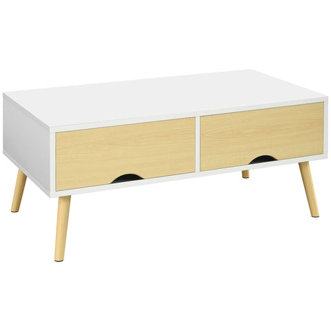 Rootz Coffee Table with Drawers - Modern Coffee Table - Scandinavian Table - Storage Solution - 90 x 48 x 39.4 cm