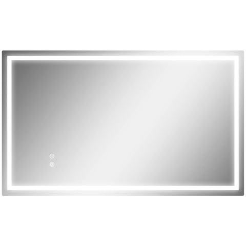Rootz LED Bathroom Mirror – Vanity Mirror – Illuminated Mirror – Adjustable Brightness, Anti-Fog, Waterproof – 100x60x3 cm