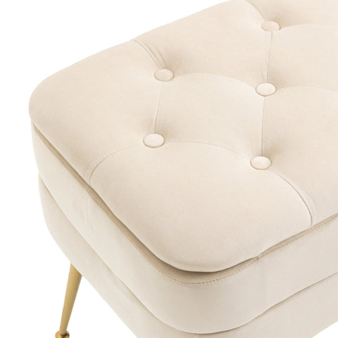 Rootz Pouf Bench - Ottoman - Velvet Storage Bench - Modern Design - 104cm x 40cm x 51cm