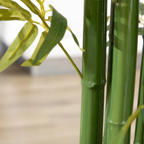 Rootz Artificial Bamboo - Artificial Plant - Realistic Appearance - Polyester - Homes - Offices - Restaurants - Green + Black - 17cm x 17cm x 180cm