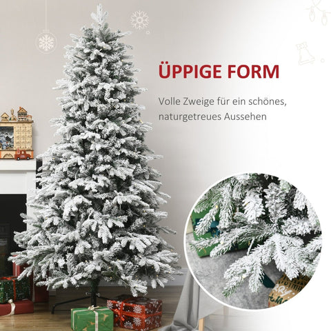 Rootz Artificial Christmas Tree - Snowy LED Lighted Tree - Pre-Lit Holiday Tree - Easy Assembly - Energy-Efficient - Realistic Appearance - 180cm x Ø105cm - Plastic & Steel