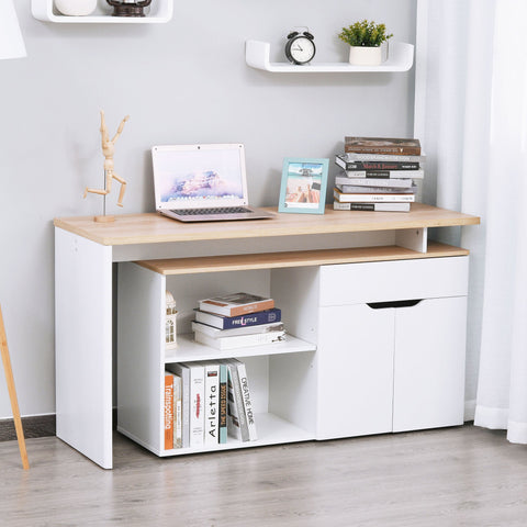 Rootz Multifunctional Computer Desk - Office Table - Workstation - Ample Storage Space - 140cm x 117cm x 76cm