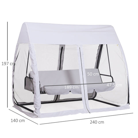 Rootz Convertible 3-Seater Garden Sofa - Outdoor Couch - Patio Lounger - High Comfort - 240cm x 140cm x 197cm